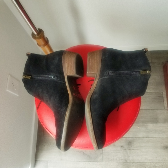 Lucky Brand Black Suede Booties with Fringe Size 10 - Picture 7 of 7